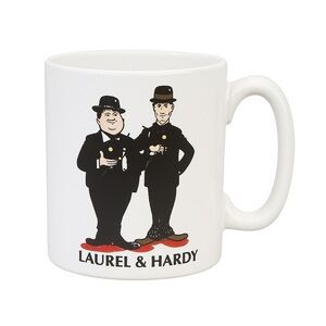 Vintage Laurel and Hardy White Ceramic 8oz Mug